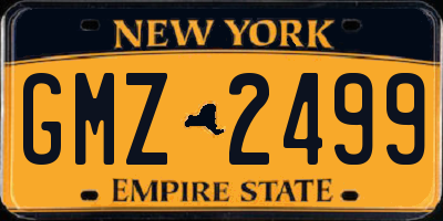 NY license plate GMZ2499