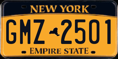 NY license plate GMZ2501