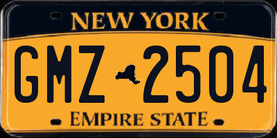 NY license plate GMZ2504