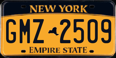 NY license plate GMZ2509