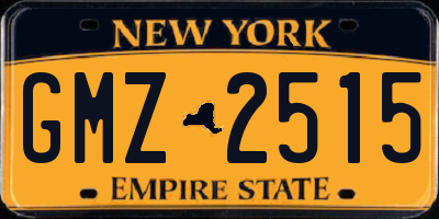 NY license plate GMZ2515