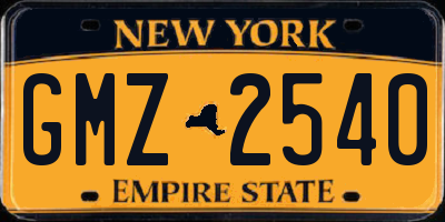 NY license plate GMZ2540