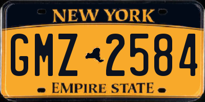 NY license plate GMZ2584