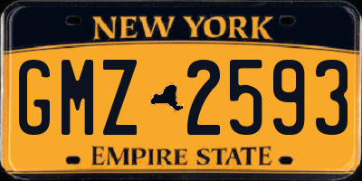 NY license plate GMZ2593