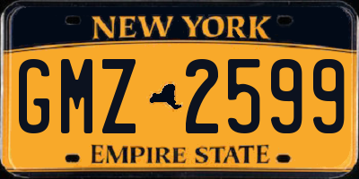 NY license plate GMZ2599