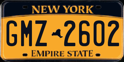 NY license plate GMZ2602
