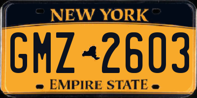 NY license plate GMZ2603