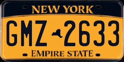 NY license plate GMZ2633