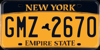 NY license plate GMZ2670