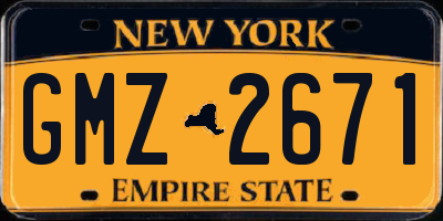 NY license plate GMZ2671