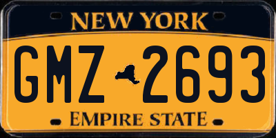 NY license plate GMZ2693