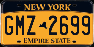 NY license plate GMZ2699