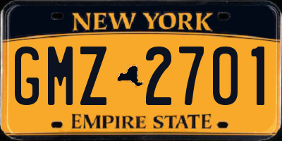NY license plate GMZ2701