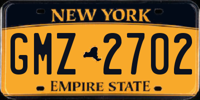 NY license plate GMZ2702