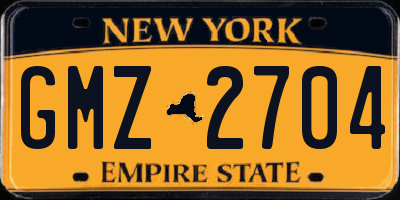 NY license plate GMZ2704