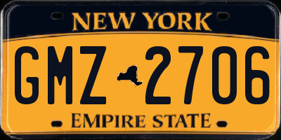 NY license plate GMZ2706