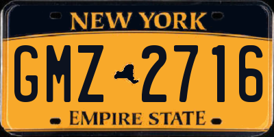 NY license plate GMZ2716