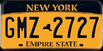 NY license plate GMZ2727