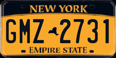 NY license plate GMZ2731