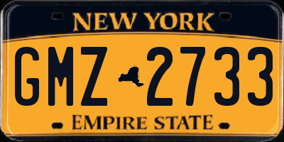 NY license plate GMZ2733