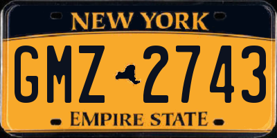 NY license plate GMZ2743