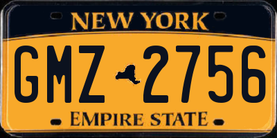 NY license plate GMZ2756