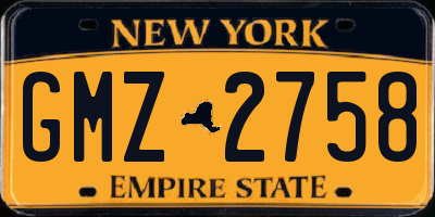 NY license plate GMZ2758