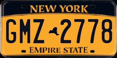NY license plate GMZ2778