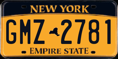 NY license plate GMZ2781