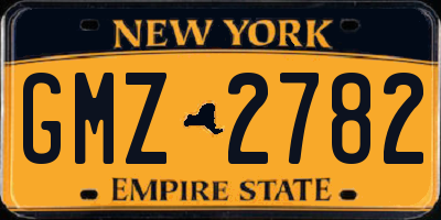 NY license plate GMZ2782