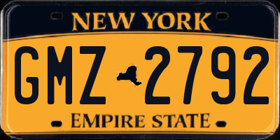 NY license plate GMZ2792