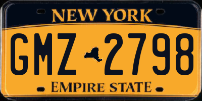 NY license plate GMZ2798