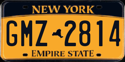 NY license plate GMZ2814