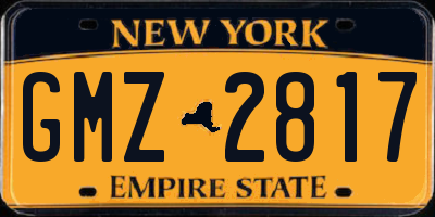 NY license plate GMZ2817