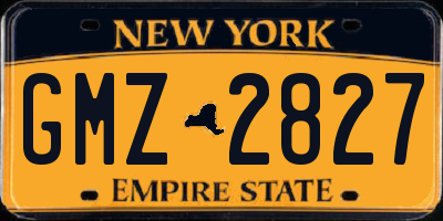 NY license plate GMZ2827