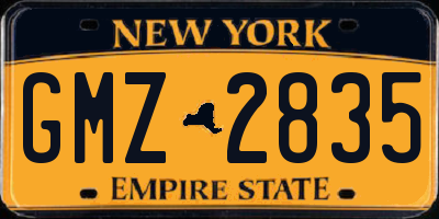 NY license plate GMZ2835
