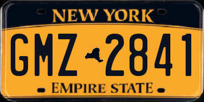 NY license plate GMZ2841