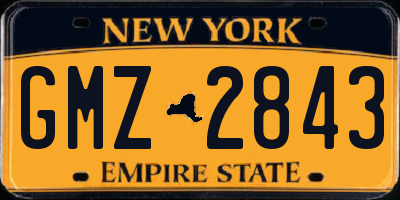 NY license plate GMZ2843