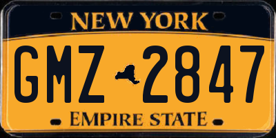 NY license plate GMZ2847