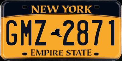 NY license plate GMZ2871