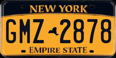 NY license plate GMZ2878