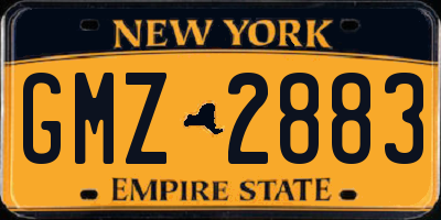 NY license plate GMZ2883