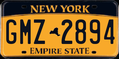 NY license plate GMZ2894