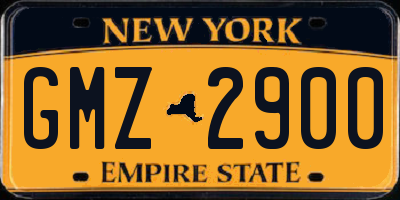 NY license plate GMZ2900