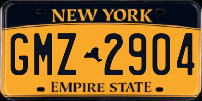 NY license plate GMZ2904