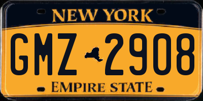 NY license plate GMZ2908