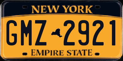 NY license plate GMZ2921