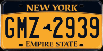NY license plate GMZ2939