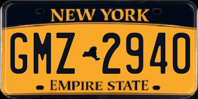 NY license plate GMZ2940