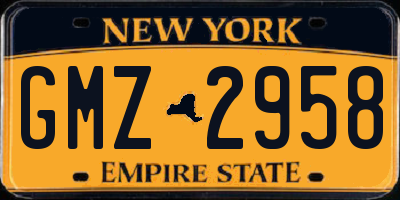 NY license plate GMZ2958